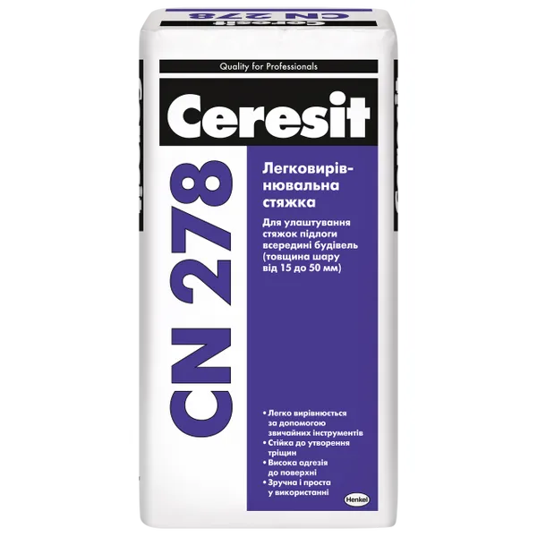 Стяжка легковыравнивающая Ceresit CN 278 15-50 мм - 1