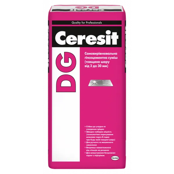 Смесь самовыравнивающаяся гипсово-цементная Ceresit DG - 1