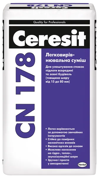 Смесь легковыравнивающая Ceresit CN 178 15-80 мм - 1