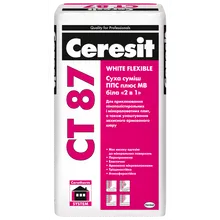 Смесь для крепления и защиты плит утеплителя белая Ceresit CT 87