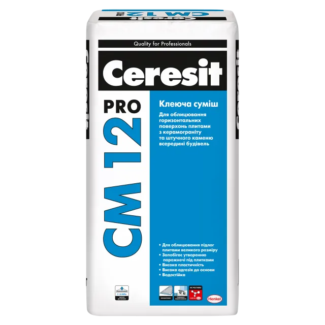 Клей для керамограніту Ceresit CM 12 pro