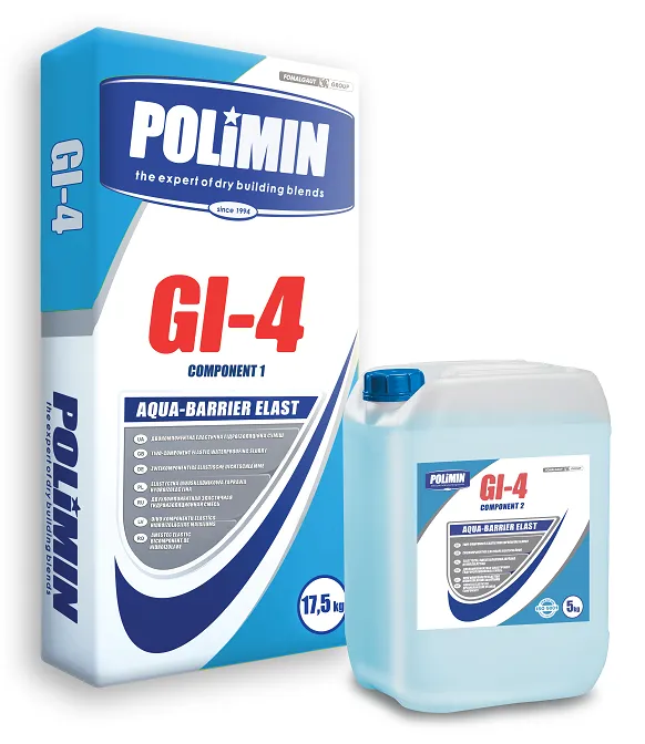Гидроизоляция полимерцементная эластичная двухкомпонентная Polimin GI-4 - 1