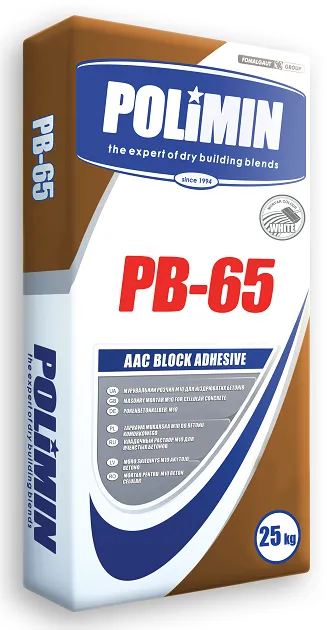 Суміш для кладки газобетону Polimin PB-65 White - 1