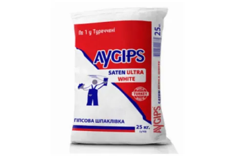 Шпаклевка гипсовая финишная AyGips Saten Ultra White - 1