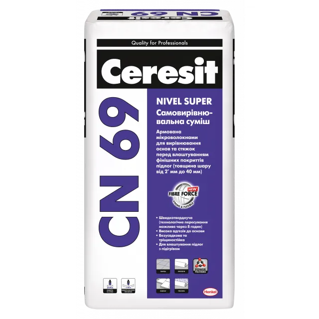 Смесь самовыравнивающаяся Ceresit CN 69 1-15 мм